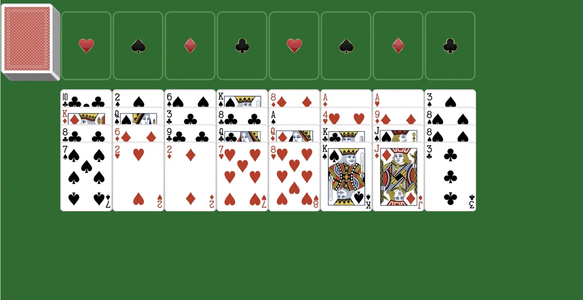 Cards are dealt in diplomat solitaire