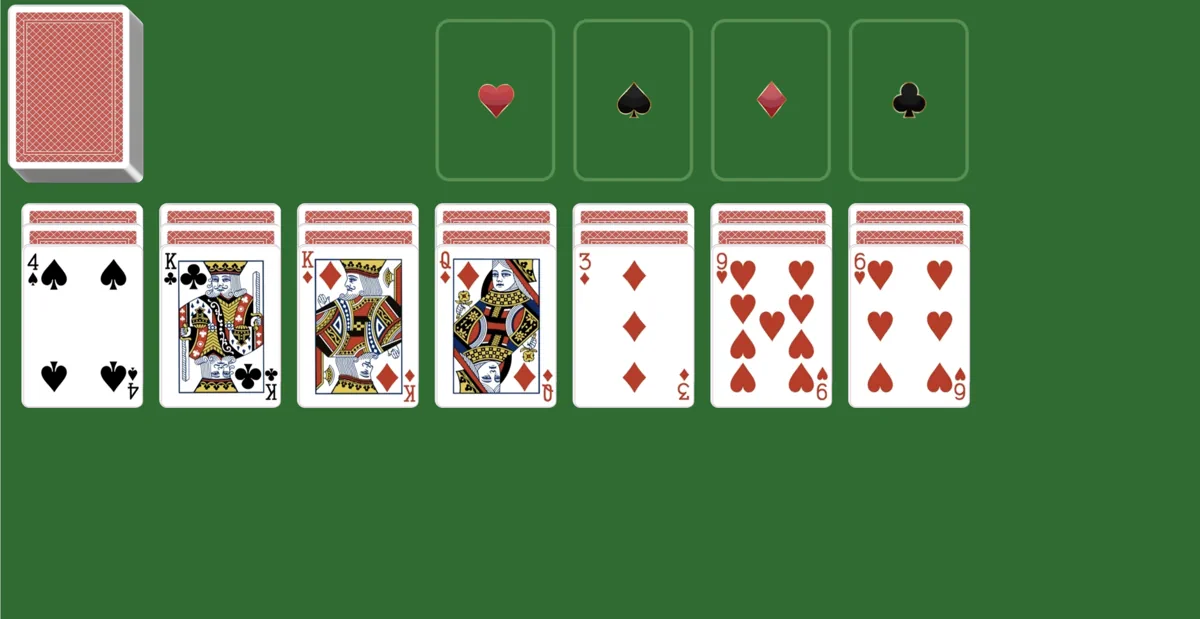 Cards are dealt in easthaven solitaire