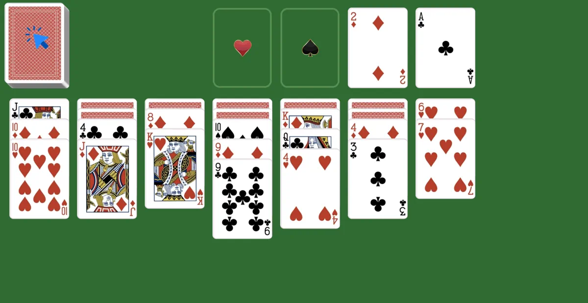 Deal seven cards from the stock pile in easthaven solitaire