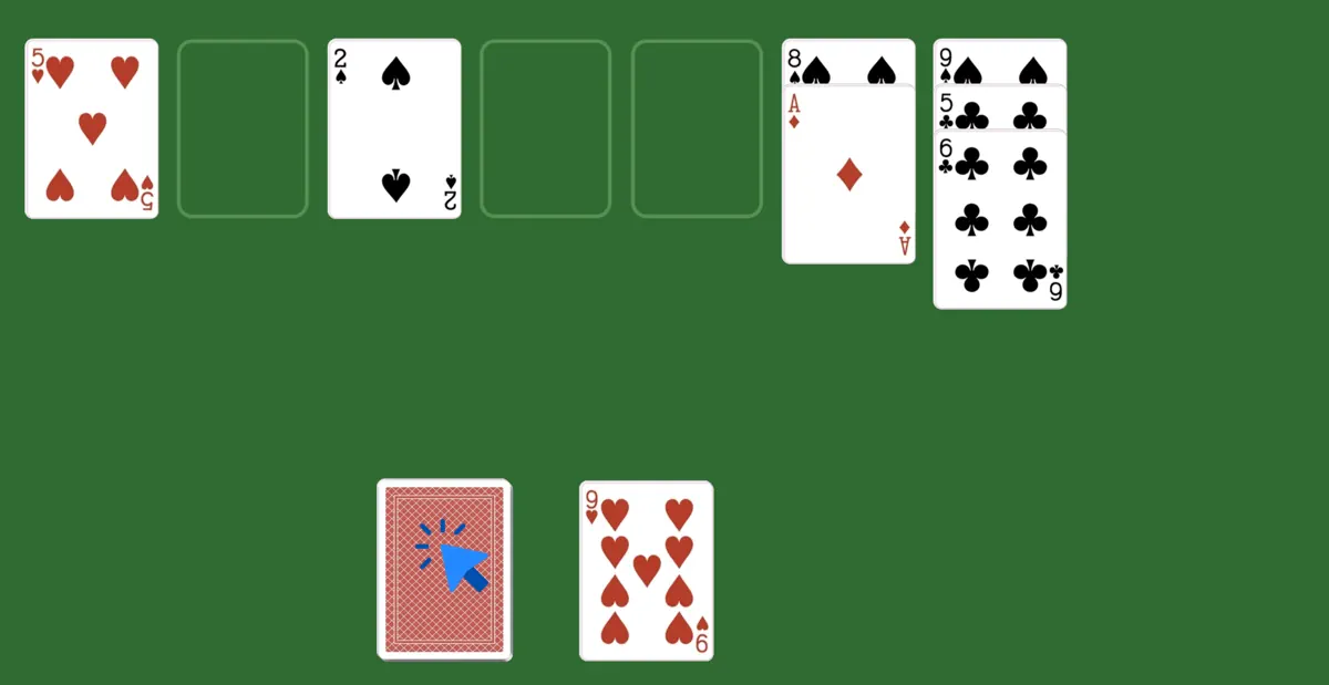 Deal new cards in golf solitaire