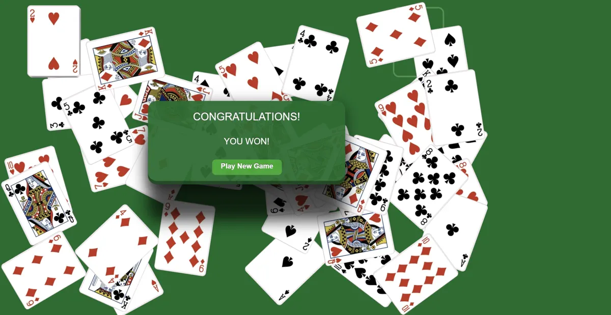 All cards are up in pyramid solitaire