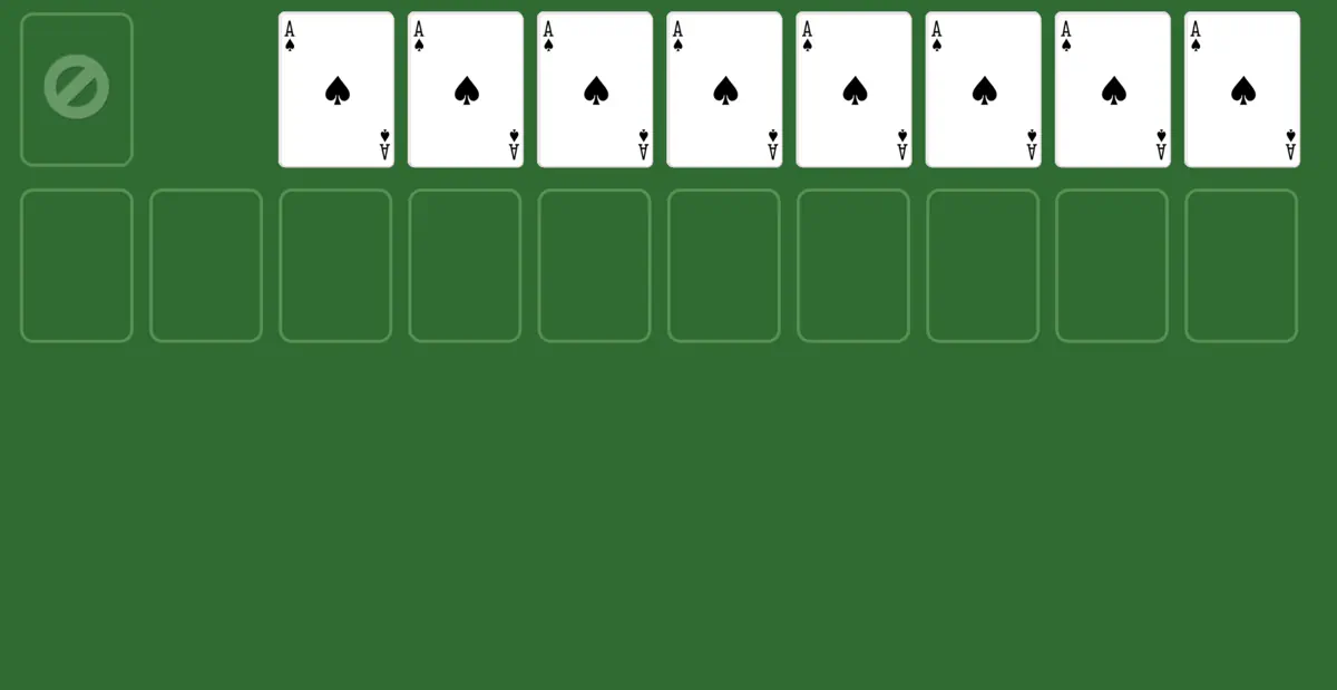 All cards at the foundation in spider solitaire