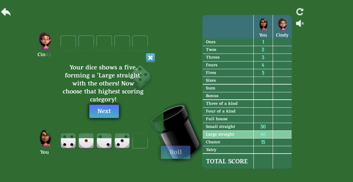 Choose scoring category in yahtzee