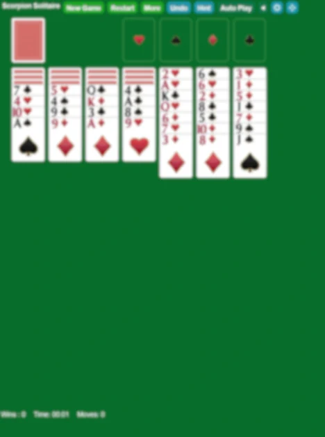 Start Scorpion Solitaire Game